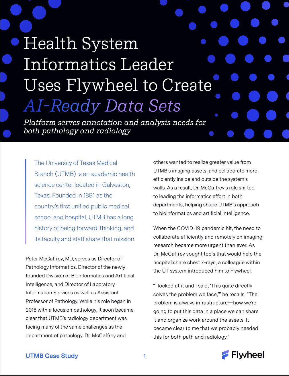 Health System Informatics Leader Uses Flywheel to Create AI-Ready Data Sets